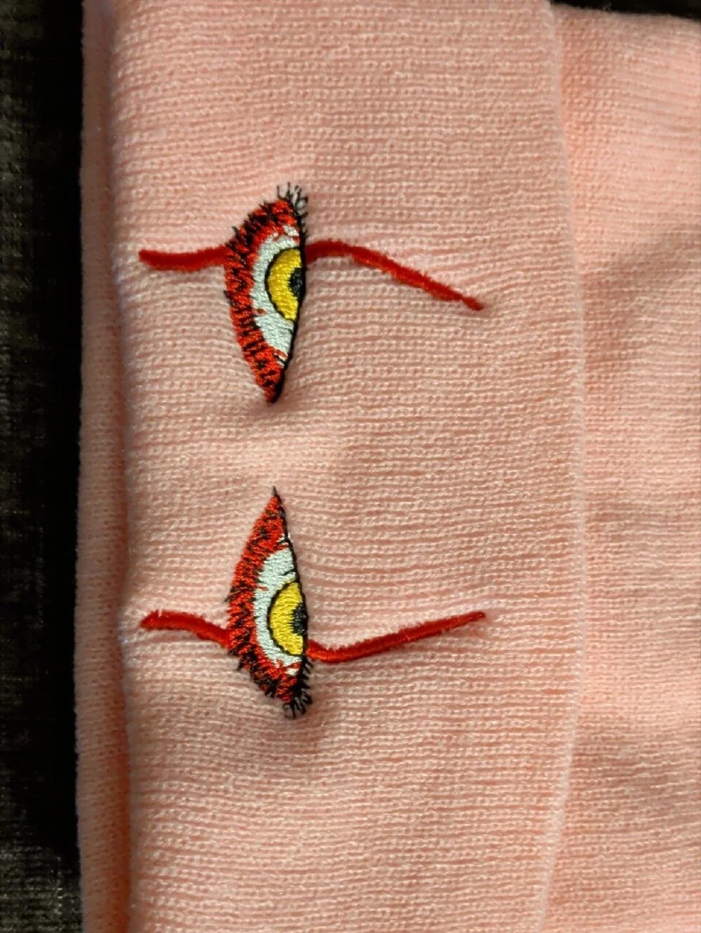 Kids Pink Knit Stephen King Pennywise Beanie Hat with Embroidered Accent